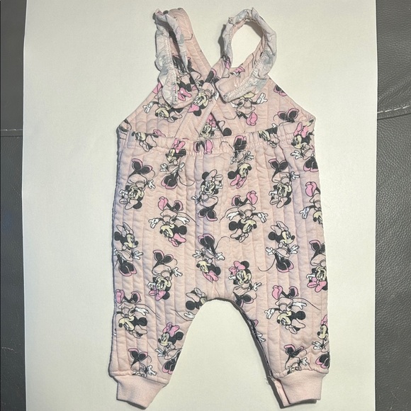 Disney Baby Pink Minnie Mouse Overalls Size 3/6M - Picture 3 of 4